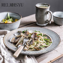 RELMHSYU-cuenco de CENA DE Noolde de cerámica de estilo europeo, plato de carne redondo, platos, vajilla, 1 ud. 2024 - compra barato