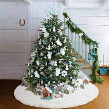 Christmas Tree Skirt White Plush Faux Fur Xmas Tree Carpet Merry Christmas Tree Decorations Ornament New Year Navidad Home Decor 2024 - buy cheap