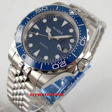 40mm bliger blue dial sapphire crystal ceramic bezel Automatic mens Watch B389 2024 - buy cheap