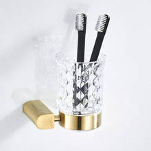 Cup & Tumbler Contemporary Holders SUS304 Stainless Steel Toothbrush Holder Gold Bathroom Accessories Wall Cup Holder DG8202K 2024 - buy cheap