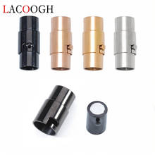 Lacoogh-cierres magnéticos de acero inoxidable para fabricación de joyas, 1 unidad, 2, 3, 4, 5, 6, 7, 8, 10mm, conectores de pulsera de cordón de cuero 2024 - compra barato