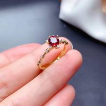 Anel de rubi natural e real, pedras preciosas, anéis de casamento e noivado para mulheres, joias finas, presente, atacado 2024 - compre barato