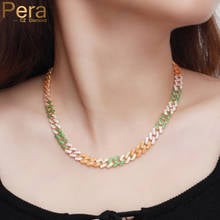 Pera Trendy Multicolor Cubic Zirconia Adjustable Size Double Layer Chokers Chain Necklaces for Ladies Prom Party Jewelry P022 2024 - buy cheap