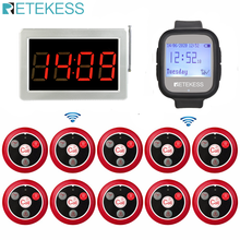 Retekess Pager Wireless Calling Voice Reporting Receiver Host+Waterproof Watch Receiver+10Pcs T117 Call Buttons Cafe Restaurant 2024 - buy cheap