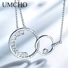 UMCHO-Cadena de plata auténtica para mujer, Collar de plata de ley 925 auténtica, colgante redondo geométrico, collares para mujer, regalo 2024 - compra barato