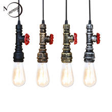 Luminária pendente industrial de ferro, canos de água, vintage, e27, led, para quarto, restaurante, cozinha, sala de estar 2024 - compre barato