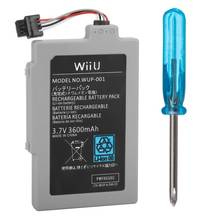 Аккумулятор 3600 мАч для геймпада Nintendo Wii U, Сменный аккумулятор для джойстика, 3,7 в, литий-ионные перезаряжаемые батареи 2024 - купить недорого