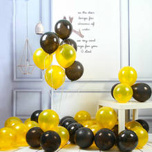 Balões de látex dourados e pretos, decoração para festa de aniversário infantil, globos para casamento, arco de hélio 2024 - compre barato