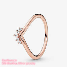 100% 925 пробы серебряная тиара кольцо из розового золота для женщин свадебный подарок оригинальные ювелирные аксессуары 2024 - купить недорого