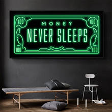 Green Flash Money Modern Pop Culture Money Style Street Art Inspirational Wall Art Canvas Wall Picture for Home Decor 2024 - buy cheap