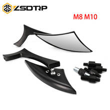 Zsdtrp m8 m10 universal motocicleta espelho retrovisor lidar com espelhos laterais para honda suzuki yamaha ducati 2024 - compre barato