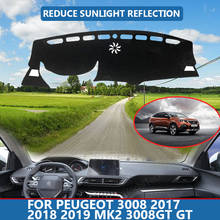Внутренняя крышка приборной панели автомобиля, крышка, накидка для Peugeot 3008 2017 2018 2019 Mk2 3008GT GT, коврик для приборной панели, Солнцезащитный коврик, крышка, коврик для приборной панели 2024 - купить недорого