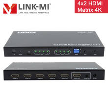 Interruptor de matriz LINK-MI 4K 4x2 HDMI 2,0, compatible con 18gbps, audio analógico 2,0, extracción HDR10 2024 - compra barato