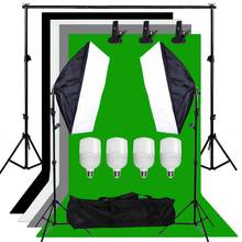 Zuochen-kit de iluminação para estúdio fotográfico softbox 100w, caixa macia, 4 cenários, suporte de fundo, kit de apoio com 2m para facebook live 2024 - compre barato