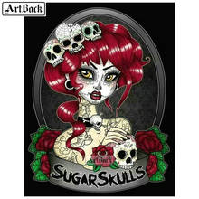 5d diy diamond painting sugar skull girl full square / round skull icon landscape diamond mosaic canvas art diamond embroidery 2024 - buy cheap