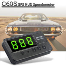 Velocímetro GPS C60S con pantalla frontal para coche, pantalla Universal de vehículo, alarma de exceso de velocidad con pulsera de plástico, KM/h o MPH 2024 - compra barato