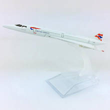 16CM Diecast Alloy Aircraft 1:400 British Airline Supersonic speed airplane model with base plane collectible display toy Gift 2024 - buy cheap