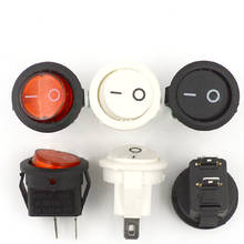 Interruptor basculante KCD11 KCD1-204, 15mm, CA 250V, 6A, 2 pines, rojo, redondo, encendido/apagado, Mini Barco, 10 unids/lote 2024 - compra barato