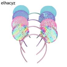 10pcs/lot Wholesale Shiny Reversible Sequins Party Headband Glitter Sequins Mouse Ears Girls Hairband Women DIY Hair Accessories 2024 - buy cheap