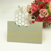 Birthday Party Decor Place Cards Laser Cut 50 Pcs Hollow Pattern Bee Shape Wedding Event Table Name Card Flower Decoupage 2024 - buy cheap