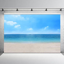 Fondo de vacaciones de verano para fotografía, blusa de playa de arena, cielo y mar, estudio fotográfico, Nube Blanca, personalizado 2024 - compra barato