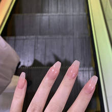 24Pcs Natural Pink Artificial Fake Nails Short Coffin Ballerina False Nails For Designs Press On Finger Tips Manicure Tool 2024 - купить недорого