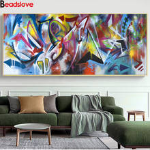 Large Size Graffiti Street Art Abstract5d diy diamond painting room decoration picture round drill landscape diamond embroidery 2024 - buy cheap