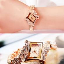Fashion Women Analog Alloy Wristwatch Gift Watch Quartz Rhombus Rhinestone 2024 - buy cheap