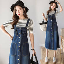 Spaghetti Strap Jeans Dress Women Single Row Button High Waist Denim Casual Dress Slim Vestidos Jean Dresses Women 2020 AA5274 2024 - buy cheap