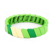 Summer Jewelry 2020 Green Enamel Tile Braclet Femme Jewerly Handmade Bracelet Braided Wristband Girlfriend Couples Bracelet 2024 - buy cheap