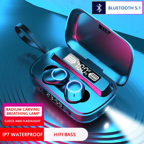 for Bluetooth Wireless Headphones Mic Sports 2000mAh Charging Box Waterproof TWS Earphones Touch Control Headsets Earbuds Phone 2022 - купить недорого