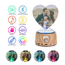 Personalized  Frame Crystal Photo DIY Heart  Music Gift Customized Bluetooth Rotating Speaker Wedding Souvenir Holiday Gifts 2024 - buy cheap