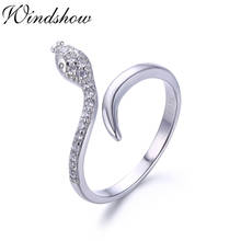 Cute 925 Sterling Silver CZ Stones Snake Rings For Women Girls Jewelry Finger Toe Anillos Bague Argent Aneis Anillo Open Size 2024 - buy cheap