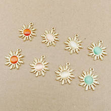 10pcs/pack 18*21mm Sun Rhinestone Enamel Charms Alloy Oil Drop Pendant Fit For Bracelet DIY Fashion Jewelry Accessories 2024 - buy cheap
