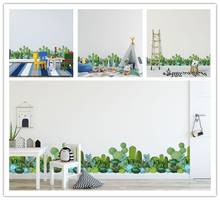 Pegatina de pared de Cactus suculento, calcomanía de arte extraíble de planta, Mural de vinilo, decoración de guardería para niñas, 1 ud. 2024 - compra barato