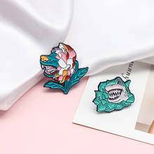 Little animals in disguise Enamel Brooch Dog shark flower Lapel Pin Fun Cartoon Badge Jewelry gifts for children 2024 - buy cheap
