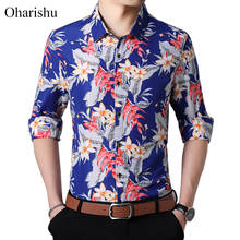 Camisa informal de manga larga con botones para hombre, camisa con estampado Floral de flores, talla grande 5XL, 6XL, 7XL, nueva moda de otoño 2024 - compra barato