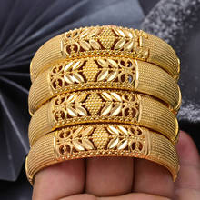 4pcs/lot Dubai Gold Color Bangles For Women/Girl Middle Eastern Arab/Dubai Copper Can Open Bracelets Jewelry Gifts Mama 2024 - buy cheap