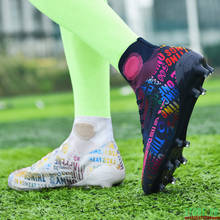 Nova alta tornozelo sapatos de futebol masculino respirável ao ar livre botas de futebol de alta qualidade grampos de futebol crianças ag feminino macio sapatos de futebol 2024 - compre barato