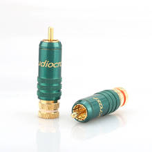 Audiocrast 4pcs R003 24K Gold Plated RCA Connector Plug HIFI RCA Plug 9mm Audio Cable Connector 2024 - buy cheap