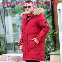 New Arrival Fashion Men Super Large Down Jacket Long Fur Collar Hooded Thicker, Warmer Coat Plus Size M-9XL 10XL 11XL 12X L13XL 2024 - buy cheap