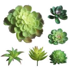 Plantas suculentas artificiales verdes para decoración de jardín de casa, arreglo de pared de flores, bonsái falso, 10 estilos 2024 - compra barato