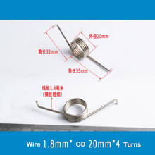 2pcs 1.8mm wire diameter torsion spring 20mm OD torque with hook spring steel nickel plated 4 turns 2024 - buy cheap