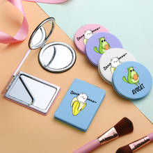 Mini espelho de maquiagem com abacate, espelho compacto com bolso e lentes de aumento para maquiagem 2024 - compre barato