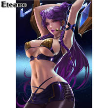 Pôster de arte personalizada em tela 3d de anime, kda sexy akali ari, telas femininas, pintura de parede, estética, decoração de sala de estar, pintura moderna 2024 - compre barato