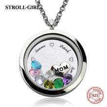 Strollgirl 925 Sterling Silver Personalized Customizable Engraved Floating Charm Locket for Mom or Grandma Silver Jewelry 2024 - buy cheap