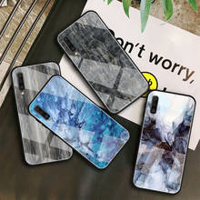 Funda de vidrio templado para teléfono Samsung, carcasa de mármol artesanal para Samsung Galaxy A10E, A10S, A20E, A20S, A40, A50, A60, A70, A80, A6, A7, A8, 2018 2024 - compra barato