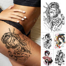 Водостойкая временная татуировка наклейка японская праджна Resent men t Geisha Flash Tattoos Beauty Body Art Arm поддельные татуировки для женщин и мужчин 2022 - купить недорого