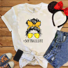 Softball Life Shirt Funny Sports Ball Printing Women T-shirt Unisex Casual Vacation Tee Aesthetic Ladys New Vogue Tops 2024 - buy cheap