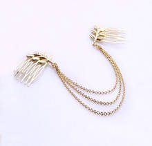 New accessories tiara leaves chain tassel hair accessories leaves barrette headwear ladies hair pins 2024 - buy cheap